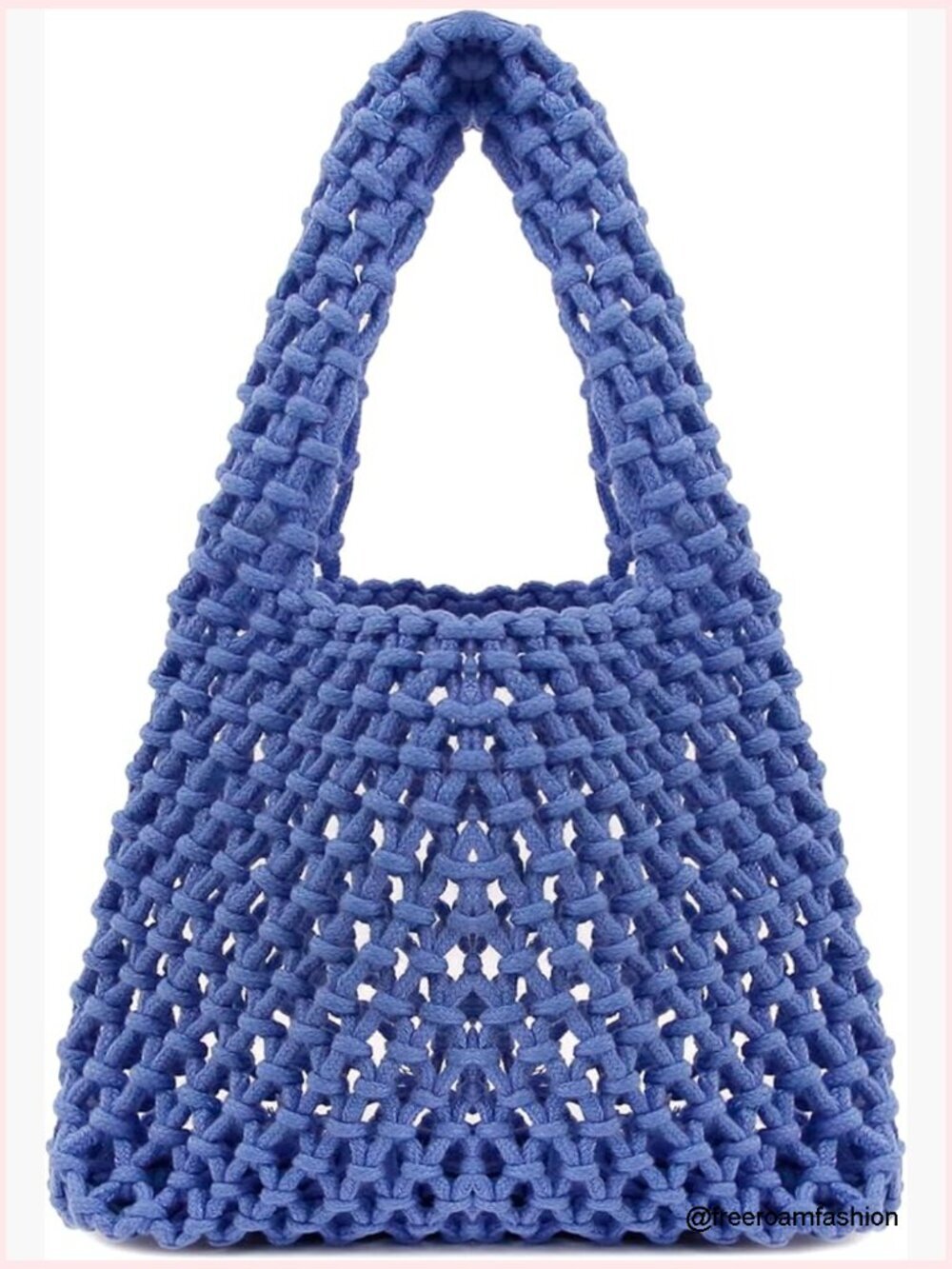 Straw Beach Bag Woven Rattan Shoulder Bag Fishing Net Handbag Cotton Rope Tote